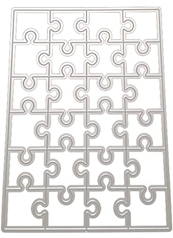MONOJLY Fustelle in metallo a forma di puzzle, stencil fai da te, album di ritagli, biglietti di carta, decorazione