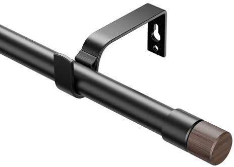 Bastoni per tende estensibili 76-280cm, Dia 19mm Bastoni per tende regolabili con terminali effetto legno per tende ad occhielli, Eleganti bastoni decorativi per tende per camera da letto