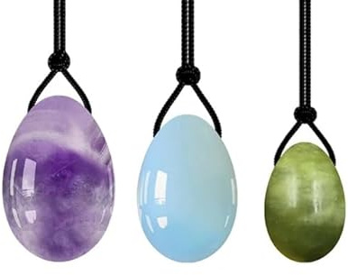Xiu, 3 uova di quarzo naturale, ametista, giada naturale per esercizi muscolari da donna