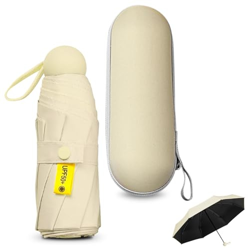 Sykrawki reseparaply, 8 spröt fickparaply med kapselfodral, litet UV-paraply, bärbart fickparaply för män och kvinnor, Jade gul