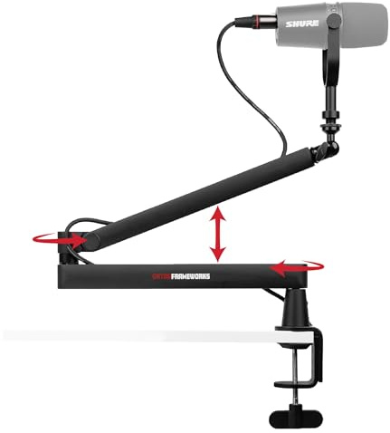 Gator Frameworks Low-Profile Series Premium Broadcast, Podcast, and Streaming Boom Arm, Fully Adjustable (GFWMICBCBM2500)
