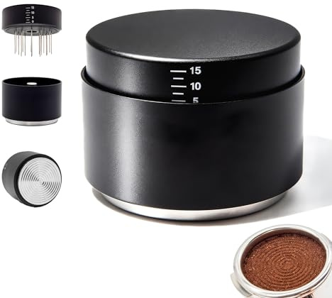 Kybelehoo 58 mm kaffefördelare och tamper med WDT-verktyg 3 i 1 | Espresso tillbehör, kaffetillbehör set kompatibel med de universella 58 mm handtagen för espressomaskiner