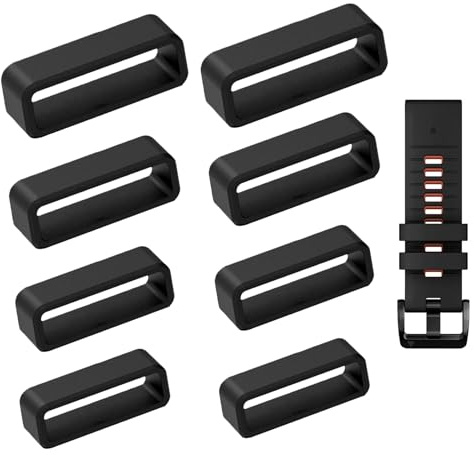 8 Piezas Retenedor de Correa para Reloj, Soporte para Correas de Silicona(16/18/20/22 Mm), Anillos de Silicona para Correas De Reloj de Repuesto, Para Inteligente de Pulsera Anillos De Retención