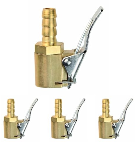 Original Einhell Michelinstecker (Kompressor-Zubehör, zum Anschluss von Reifenventilen und Michelinanschlusssystemen, Durchmesser 6 mm, aus Messing) (Packung mit 4)