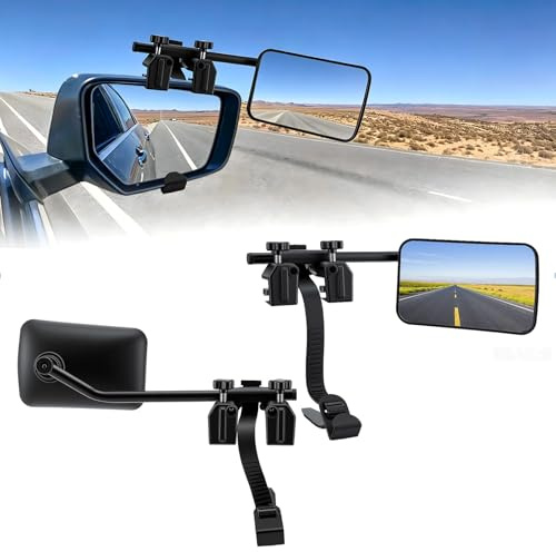 Specchietto aggiuntivo per roulotte, auto, montaggio di cinghie per pickup allargati e convertiti, camper, rimorchi e veicoli a trazione con campo visivo esteso