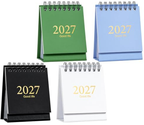 HYTROVE 4 St Mini Bordskalender Stående Flip Kalender Januari till Månadskalender för Studenter och Smidig Planerare för Schema och Uppgifter