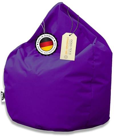 PATCH HOME Sitzsack Tropfenform - 3 Größen - 25 Farben XL - Höhe 105cm, Durchmesser 65cm Lila