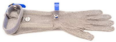 meshFlex Stechschutzhandschuh blau, Größe L (9), beidseitig tragbar, Stulpe 20 cm