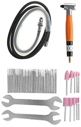 DANDANdianzi 3mm Winkel von 90 Grad Luftschleifer Stabschleifer Pneumatische Micro Grinder Schleifen Polierer Werkzeug-Set Schneiden Schleifwerkzeuge Schneide