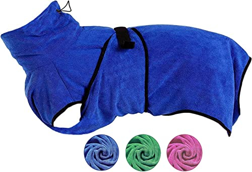 Owbb Hundebadetuch extra saugfahig, Hund Bademantel, Katze schnell trocknendes Badetuch, Haustier Mantel mit verstellbaren Trägern