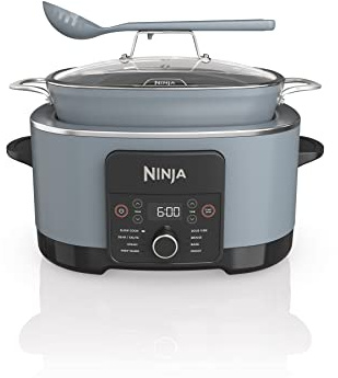 Ninja MC1001C Foodi PossibleCooker PRO 8.5 Quart Multi-Cooker, with 8-in-1 Slow Cooker,Dutch Oven,Steamer &More,Glass Lid & Integrated Spoon,Nonstick,Oven Safe Pot to 500°F,Sea Salt Gray,Sea Salt Grey
