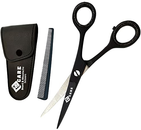 YSCARE Bartschere Haarschere Schnurrbartschere Premium Friseurschere Extra Scharfe Haarschneide Friseurschere Edelstahl (4.5 Inches)