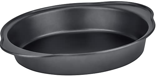 DecorRack Round Cake Pan, 23 cm (9 inch) Non Stick Carbon Steel Baking Tin, Oven Safe Tray, Baking Mould for Roasting, Ideal for Cake, Pie, Pizza, Easy Release & Clean (1 Pack)
