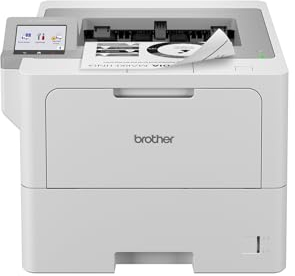 Brother HL-L6410DN Laserdrucker schwarz weiß (A4, 50 Seiten/Min., 1.200x1.200 DPI, LAN, NFC, Duplex, 520 Blatt Papierkassette) weiß/grau