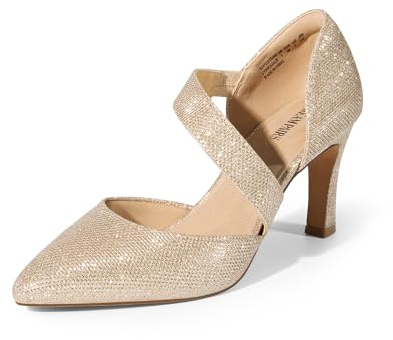 DREAM PAIRS Escarpins Femme Confortable Chaussure à Talon avec Bride Asymétrique Escarpin,Size 38,Paillettes d'or,SDPU2350W