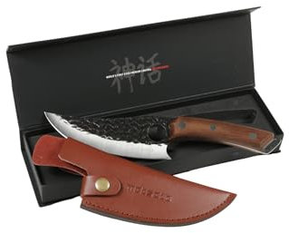 Matsato Couteau de Cuisine Japonais en Acier avec Étui en Cuir. Couteau Professionnel de 15,7 cm, Couteaux de Cuisine