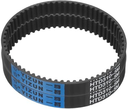 sourcing map 2pcs HTD-5M Rubber Timing Belt 62 Teeth, 310mm Pitch Length x 15mm Width x 3.6mm Height, Closed Loop Pulley Timing Belt