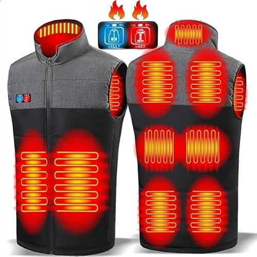 Panngu Beheizbare Weste Herren Damen XXL, Aktualisierte Version Beheizte Jacke mit Heizung - Wärmeweste USB (KEINE Batterie)