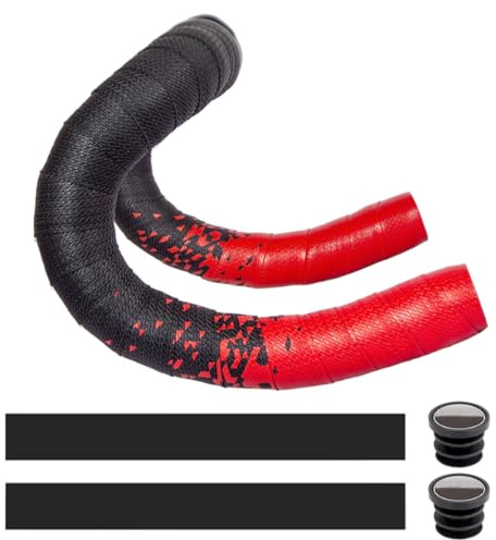 MOCNT Ruban de Guidon de Vélo PU Bande Antidérapante pour Guidon de Route Cyclisme Bande Ruban pour Absorbant Les Chocs Confort Bande Antidérapant Dégradé Rouge