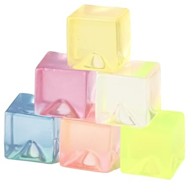 Tabanzhe Stress Cube Ball-6PCS Sensory Squeeze Ice Cubes Fidget Squishy Cube Balls Stress Anxiety Relief Balls for Adults Office Home(6 Colors)