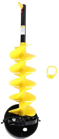 OPSDKVKS Broca de Hielo inalámbrica de Nailon, barrena de Hielo eléctrica para portabrocas de 1/2 Pulgada, Taladro de Hielo Amarillo de 8 Pulgadas de diámetro con Protector de Corte,
