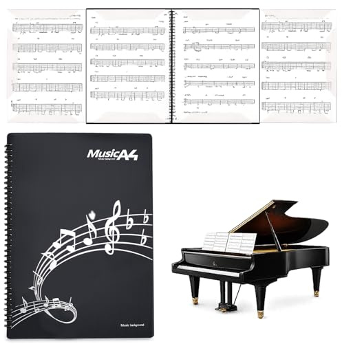Tbintul 15 Compartimentos/60 Páginas Carpetas para Partituras A4,4 Páginas Expandibles Carpeta Musica,Carpeta de Partituras para Guardar Notas de Piano Guitarra Violín