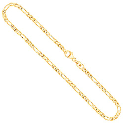 EDELIND Goldkette Herren 333 Echtgold 50 cm, Panzerstegkette mit Breite 2.5 mm, Gewicht ca. 4.6 g