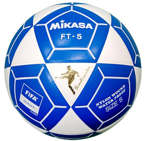 Mikasa FT5 Goal Master Soccer Ball, White/Blue, Size 5 (Soccer/Footvolley)