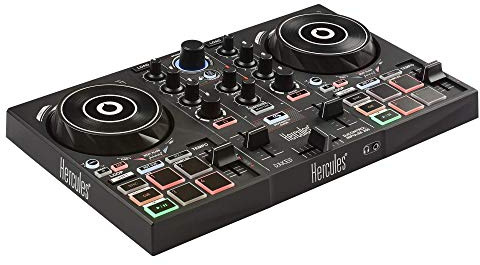 Hercules DJControl Inpulse 200 – DJ controller with USB, ideal for beginners learning to mix - 2 tracks with 8 pads and sound card - Software and tutorials included