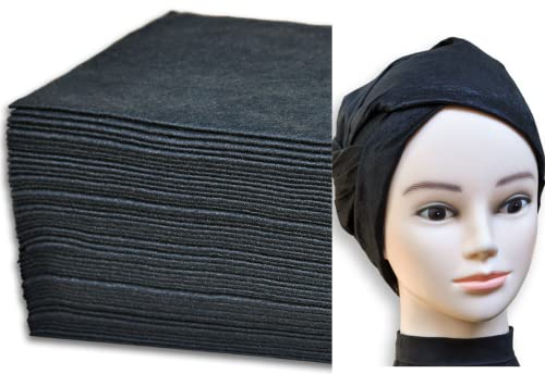 DAVELEN Luxuriöse Spa-Handtücher, umweltfreundliche Einweg-Handtücher für Salon, Spa, Haare, Gesicht, Körper, weich, groß (80 x 38,1 cm) und saugfähig, Schwarz, 50 Stück