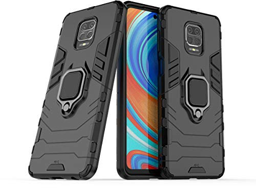 Funda para móvil Xiaomi Redmi Note 9 Pro/Redmi Note 9S/Redmi Note 9 Pro MAX Carcasa Magnética con Anillo Imán Híbrida Antigolpes Resistente Rígida Dura (Xiaomi Redmi Note 9 Pro/Note 9S, Negro)