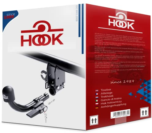 Hook horizontal abnehmbare AHK Anhängerkupplung kompatibel mit Skoda Octavia III Kombi 02.2013-2020 + universell Elektrosatz 13-polig