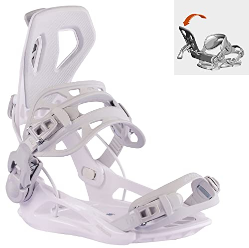 Airtracks Snowboardbindung Master W Pro Fastec™ System Snowboard Bindung Größen S M L (L - weiß (41-44))