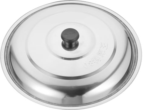Alipis Stainless Steel Wok Lid 35Cm Round Pot Cover Compatible with Cast Iron Skillets Frying Pans Kitchen Cooking Accessory