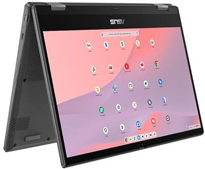 ASUS Chromebook CM14 Flip CL1402FM2A-EC0202 - Ordenador Portátil 14 Full HD (MediaTek Kompanio 520, 4GB RAM, 64GB eMMC, Arm Mali-G52 MC2, ChromeOS) Gris con lápiz Stylus - Teclado QWERTY español