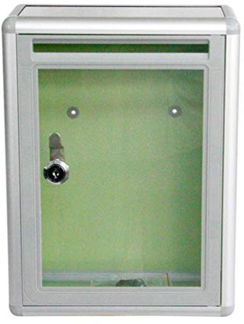 YARNOW 1 Boîte Boite Aux Lettre Transparente Récipient Transparent Support Mural Verrouillable pour Boîte Aux Lettres Boite Aux Lettres Anglaise Poste Boîte Murale Alliage D'aluminium