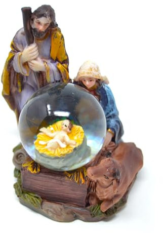Palla da neve 10,5 cm. Gesù 3 Re Natale Giorno Natività Ornamento. Christ. Palla Acqua Nascita. decorazione religiosa