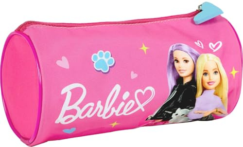 PERLETTI Pennfodral för Barn Rosa med Färgat Tryck - Fodral för Pennor Småsaker till Skola Förskola Resan för Flickor Fuchsia - Färgglatt Skrin för Skrivmaterial Flicka Rymligt Ljus - 21x10x10 cm