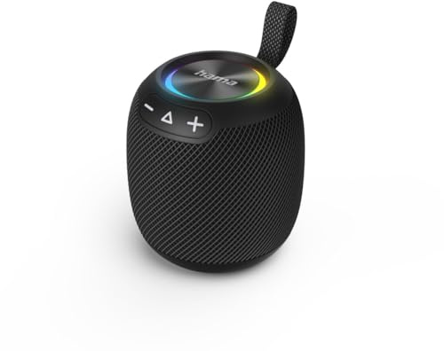 Hama Bluetooth Lautsprecher Bomb 3.0, 16W (wasserdicht IPX7, LED Beleuchtung, mit Akku, 10 Stunden Musik, True Wireless Stereo, mit Hängeschlaufe, universal, Bluetooth Box, Musikbox) schwarz
