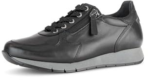 Gabor Damen Low-Top Sneaker, Frauen Halbschuhe,Moderate Mehrweite (G),schnürschuhe,schnürer,straßenschuhe,Sportschuhe,schwarz,39 EU / 6 UK