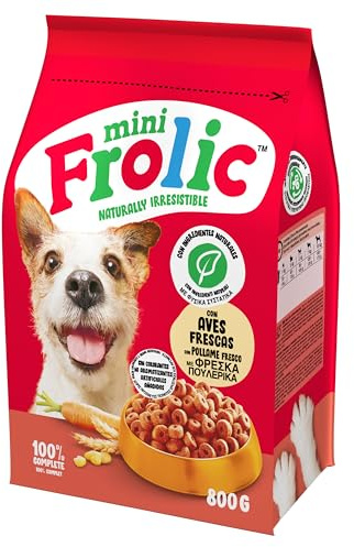 Frolic Mini croquants pour Chien, Nourriture sèche au goût de volaille, 5 Sacs de 800 g