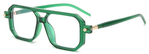 LJCZKA Lunettes Anti Lumiere Bleue Carrée pour Femme Homme, Lunettes Ordinateur Anti-Fatigue Pilote Style 70s pour Jeux, Texing et Lecture