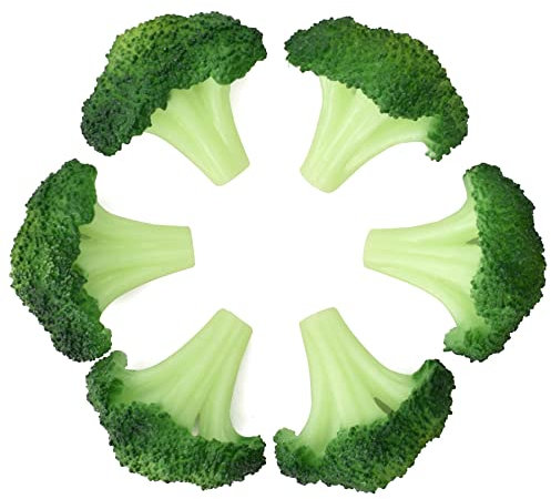 Namzi Realistisches, künstliches Gemüse, lebensecht, dekoratives Kunststoff-Lebensmittel-Set, Kunstgemüse für Zuhause, Küche, Dekor-Set, Foto-Requisiten (einzelner Brokkoli, 6 Stück)