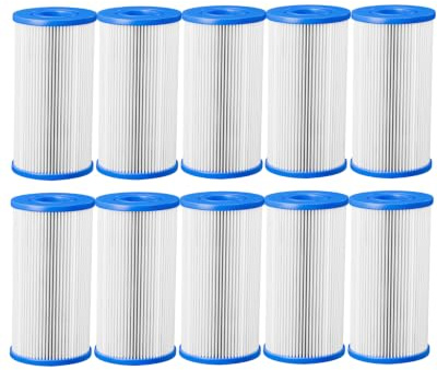 DAYEAR Ice Bath Water Filter 5 x 2.5 (10 Pack) Cold Plunge Filter 20 Micron Pleated Sediment filtrage Replacement for Ice Bath Tub Hot Tub Water Cleaner
