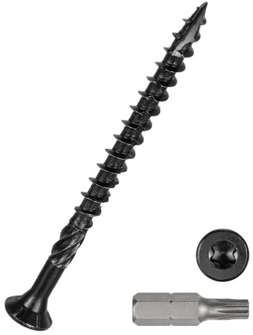 DTGN #9x2-1/2 Deck Screws - 65Pack - Good for Decks, Fences, Frames, Farms, Outdoor Furniture - Carbon Steel Wood Screws Decking Screws Epoxy Coated W/ T25 Torx Star Drive Bit - Black