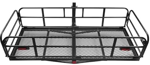 YSQOJF Barras de Techo Portaequipajes Portaequipaje De Carga Plegable De 400 Libras con Enganche para Receptor De 2 Canasta De Equipaje Trasera para SUV para Viajar Riel De Techo