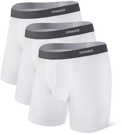 Separatec Boxer da Uomo bambù Doppia Tasca Gen.8 Boxer Aderenti Tasca Separata Mutande Multipack Intimo Comodo Traspirante Biancheria Intima L
