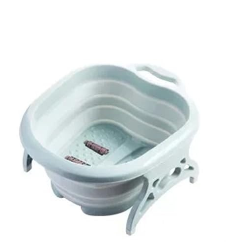 Folding Foot Soak Bucket Foldable Foot Bath Portable Bathtub Soaking Bucket Massage Collapsible Basin with Lid Household(Green)