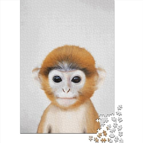 Rompecabezas de 500 Piezas con diseño de monito bebé, Coloridos, para Adultos, Rompecabezas de Madera, Rompecabezas de ingenio para niños, 500 Piezas (52x38cm)