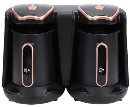 Fockety Cafetière électrique Turque, 1200 W, Machine à café Turque Arabe Grecque avec 2 Tasses, Cafetière Turque pour la Maison et les Voyages, Préparation de Boissons Chaudes(noir)
